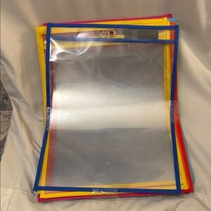 Classroom set of 24 Dry Erase Plastic Sleeves with Color Trim